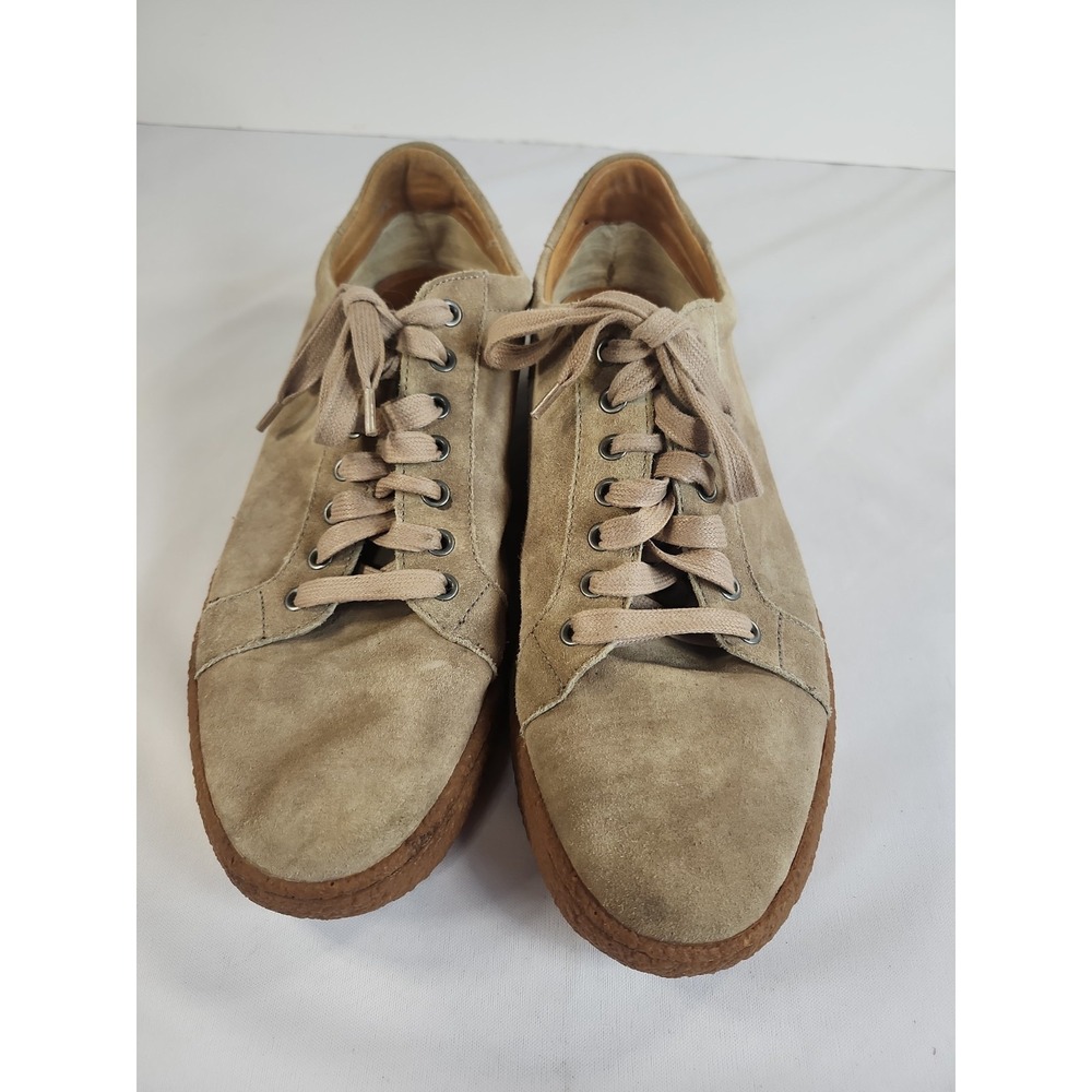Joseph Abboud Men's‎ Tan Suede Leather Sneakers Textured Rubber Sole Size 11.5